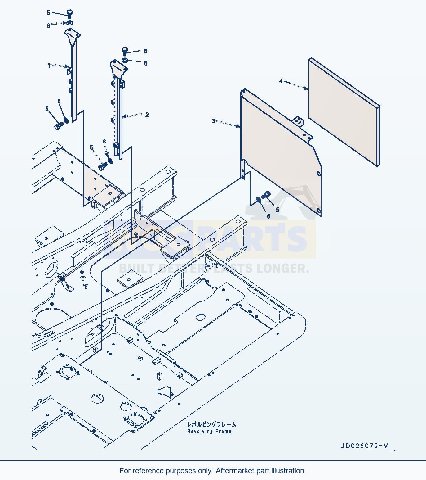 Komatsu PC270LC-8 Machine Cab Frame (#30119-) parts diagram