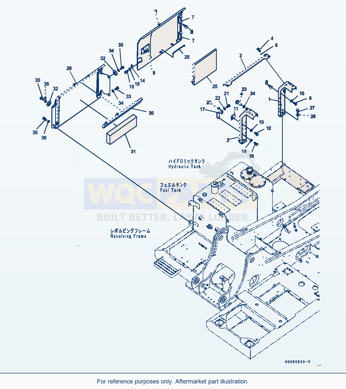 Komatsu PC270LC-8 Side Cover R.H. (#30117-) parts diagram