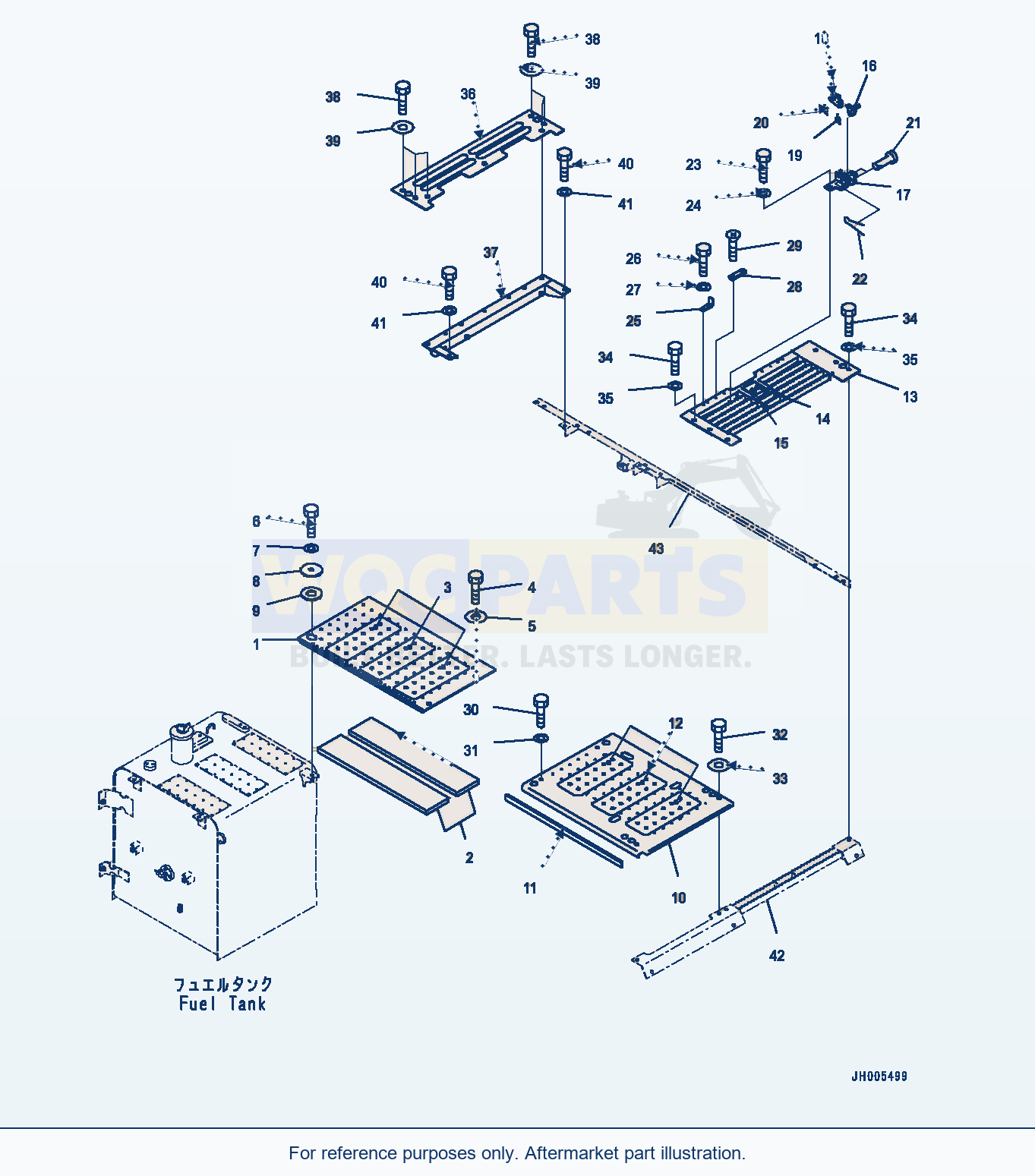 Komatsu PC270LC-8 Upper Cover (#30117-) parts diagram