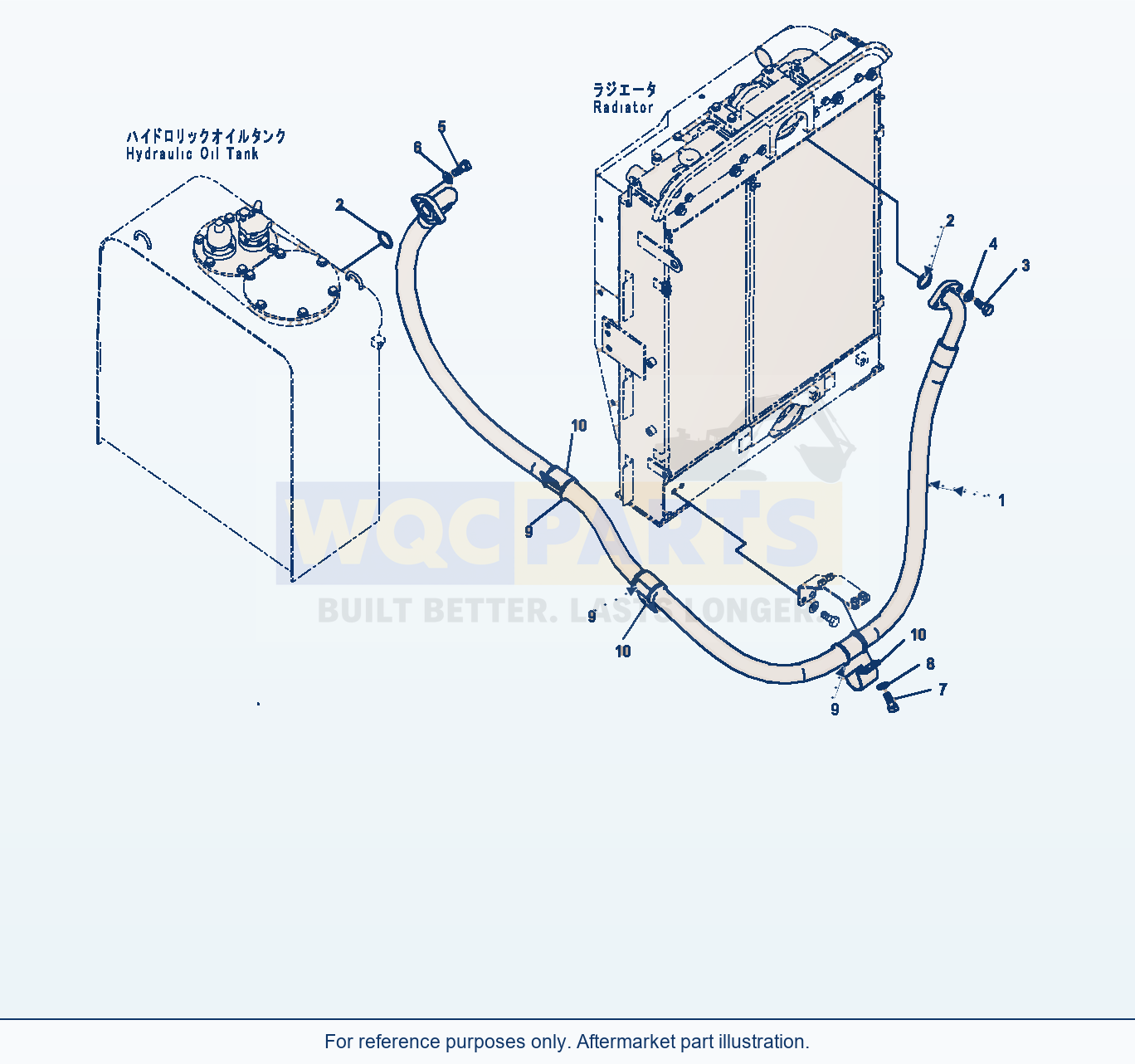 Komatsu PC270LC-8 Oil Cooler Piping (#30117-) parts diagram