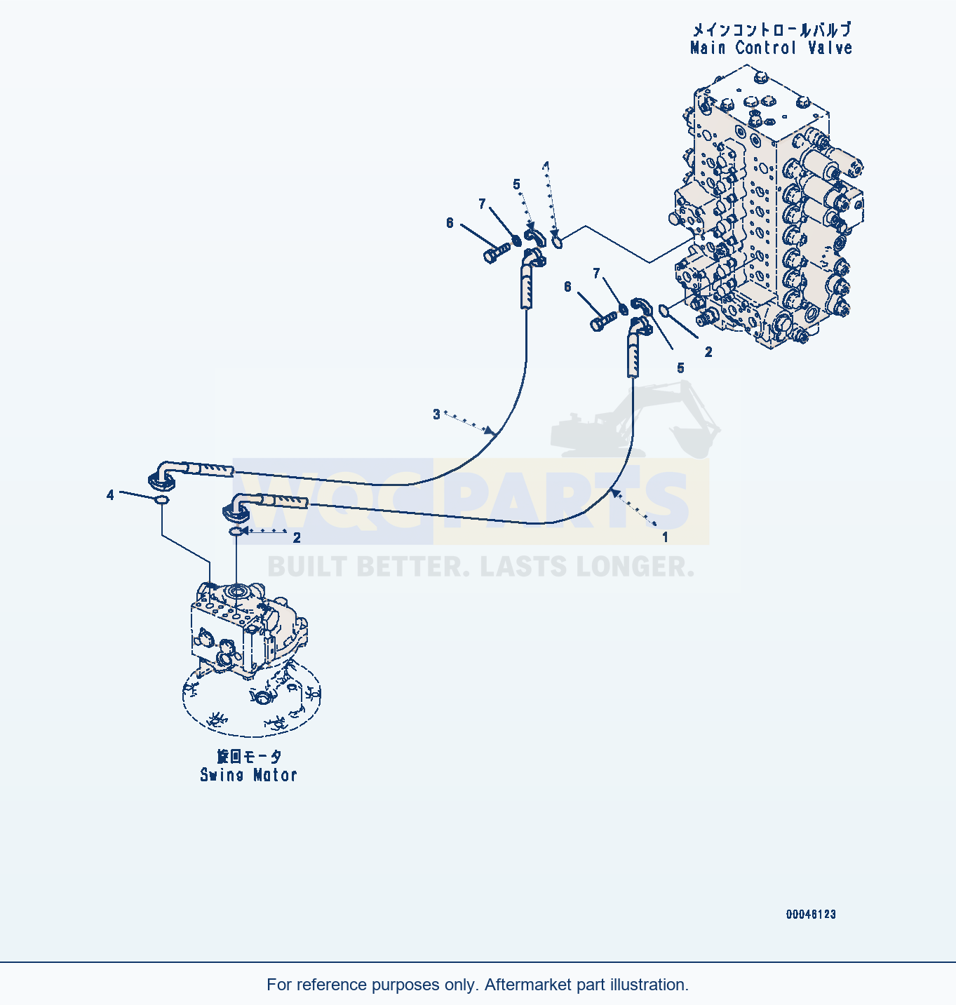 Komatsu PC270LC-8 Swing Piping (#30117-) parts diagram