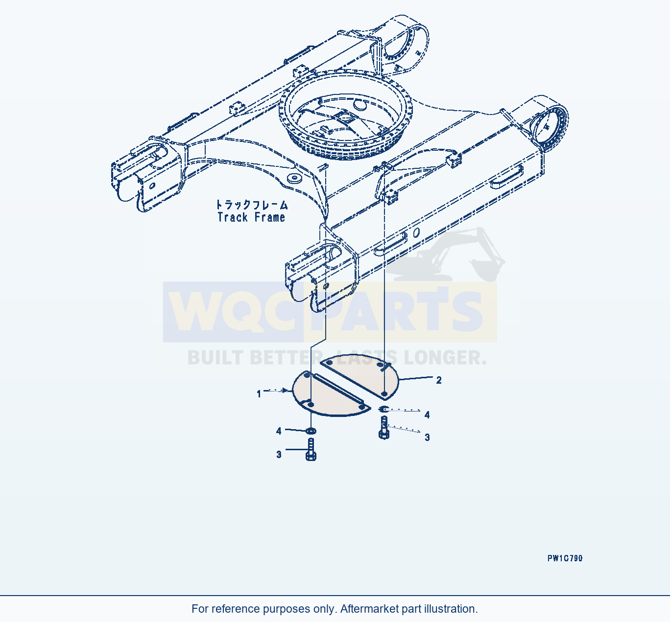 Komatsu PC270LC-8 Track Frame Under Cover (#30117-) parts diagram