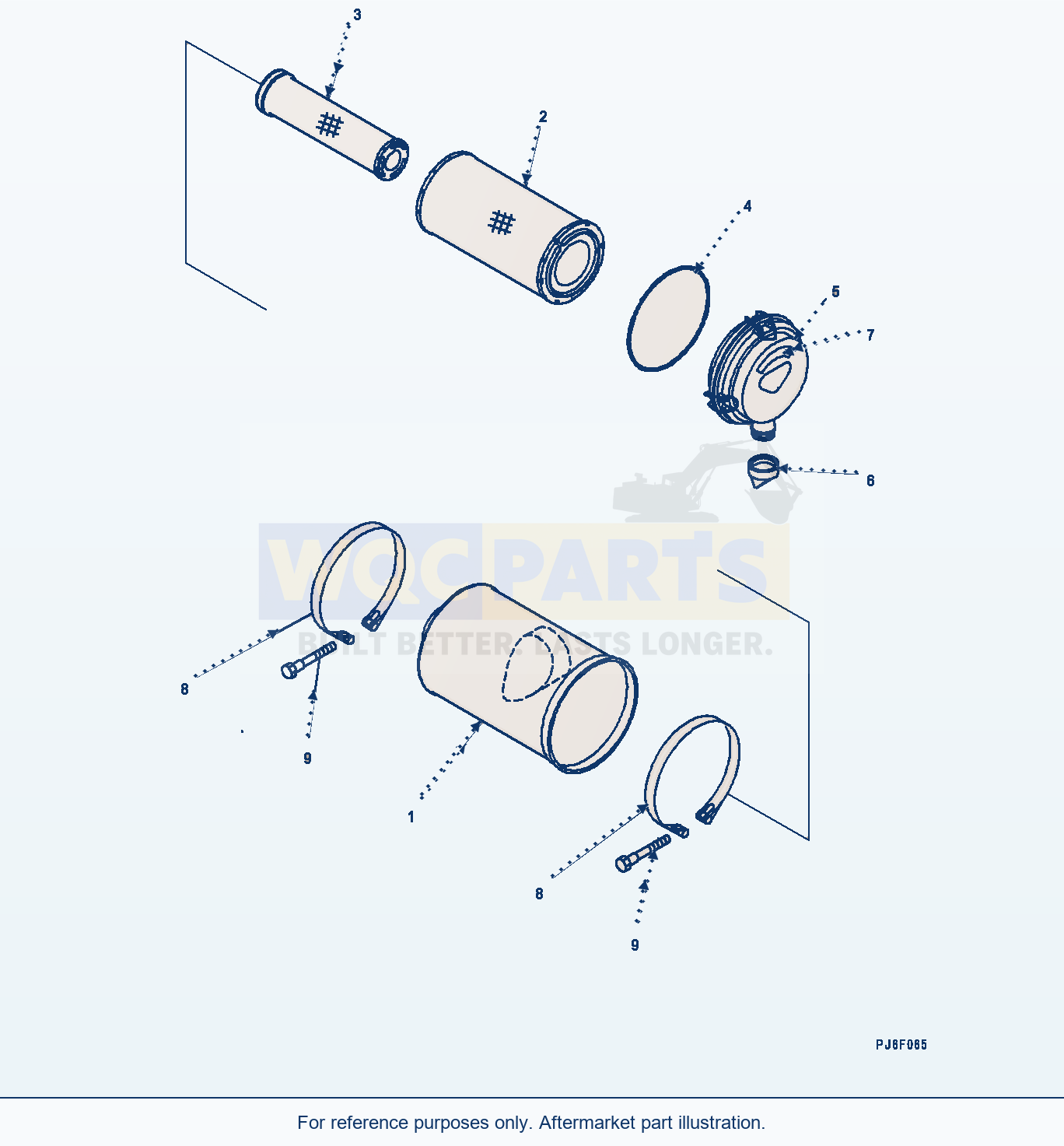 Komatsu PC290LC-8 Air Cleaner (#26537659-) parts diagram