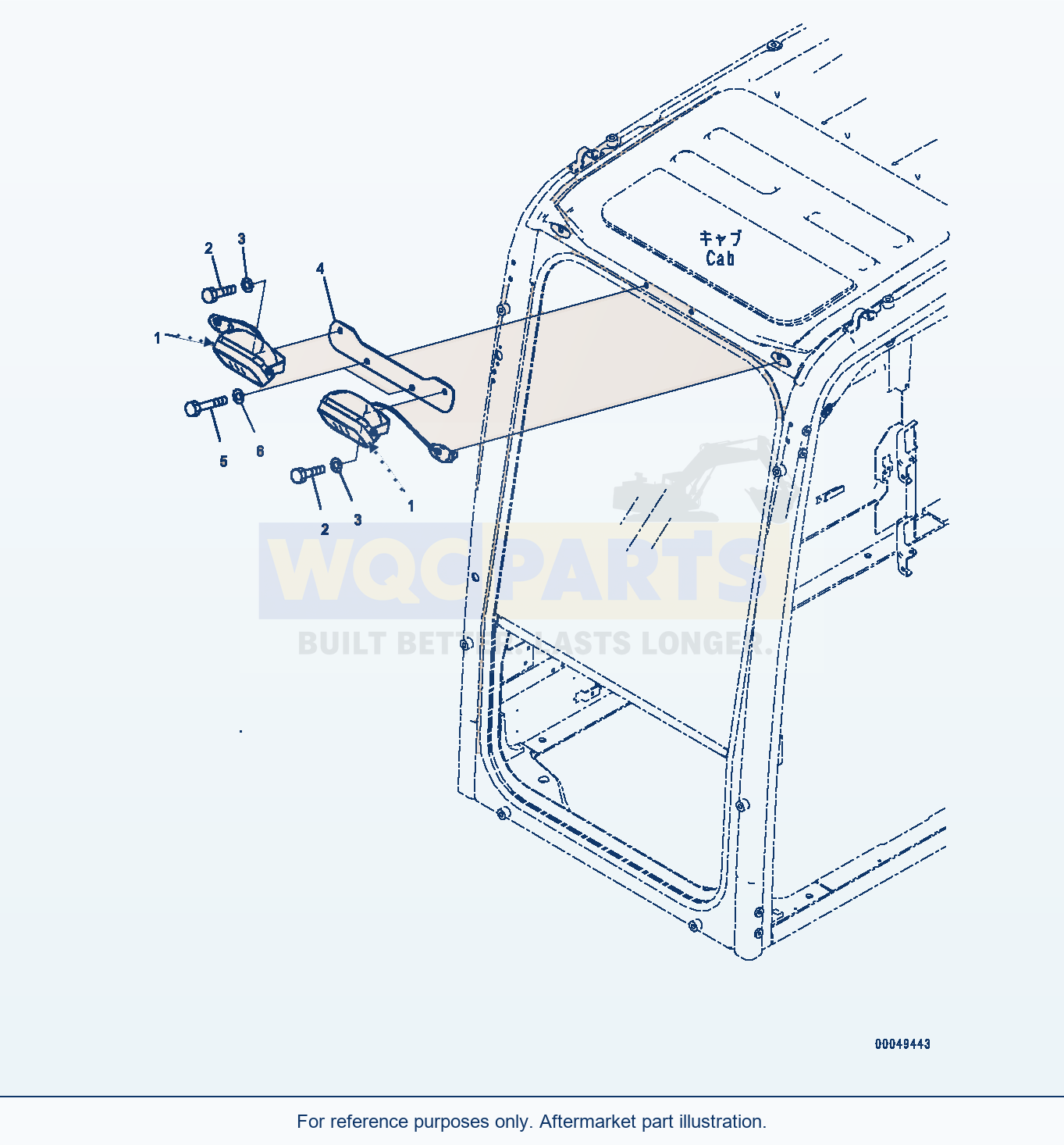 Komatsu PC300-8 Additional Working Lamp (#60001-60034) parts diagram