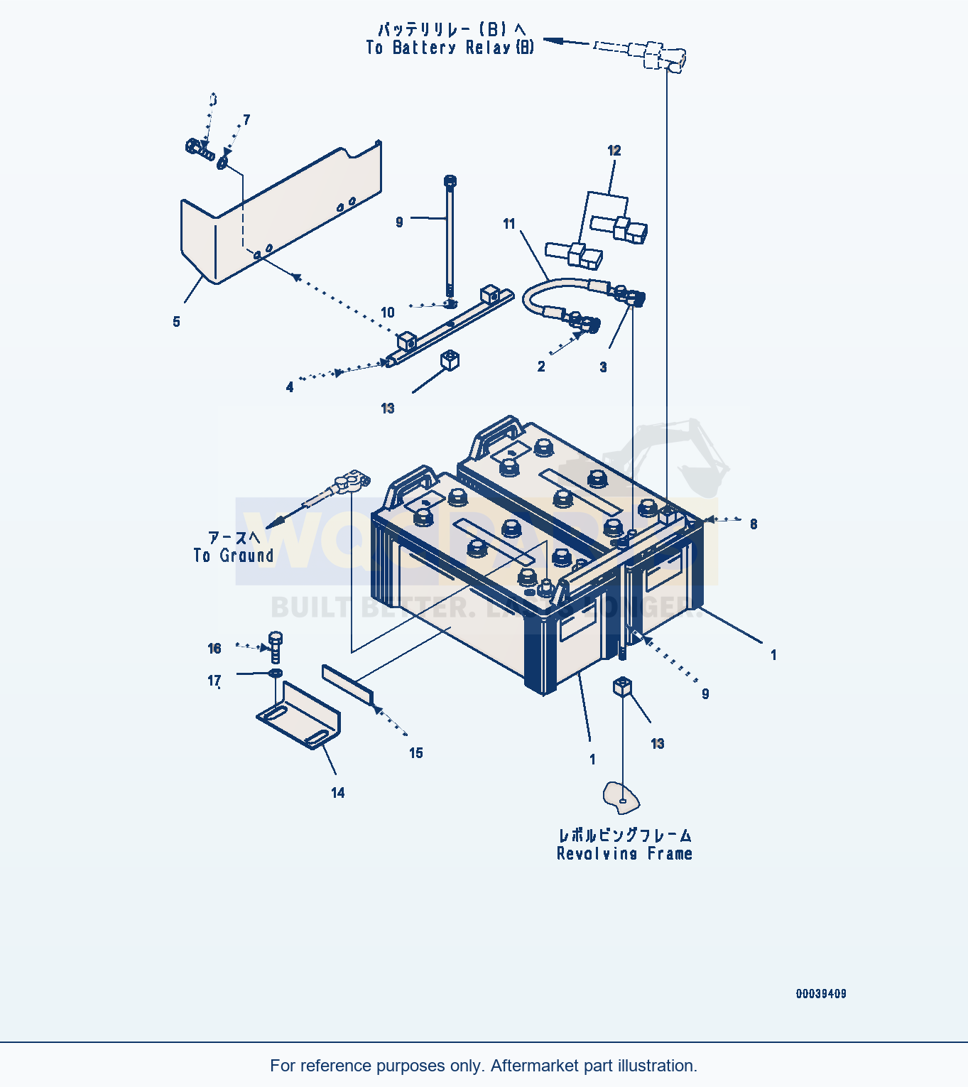 Komatsu PC300-8 Battery, Large Capacity — Battery (#60001-) parts diagram