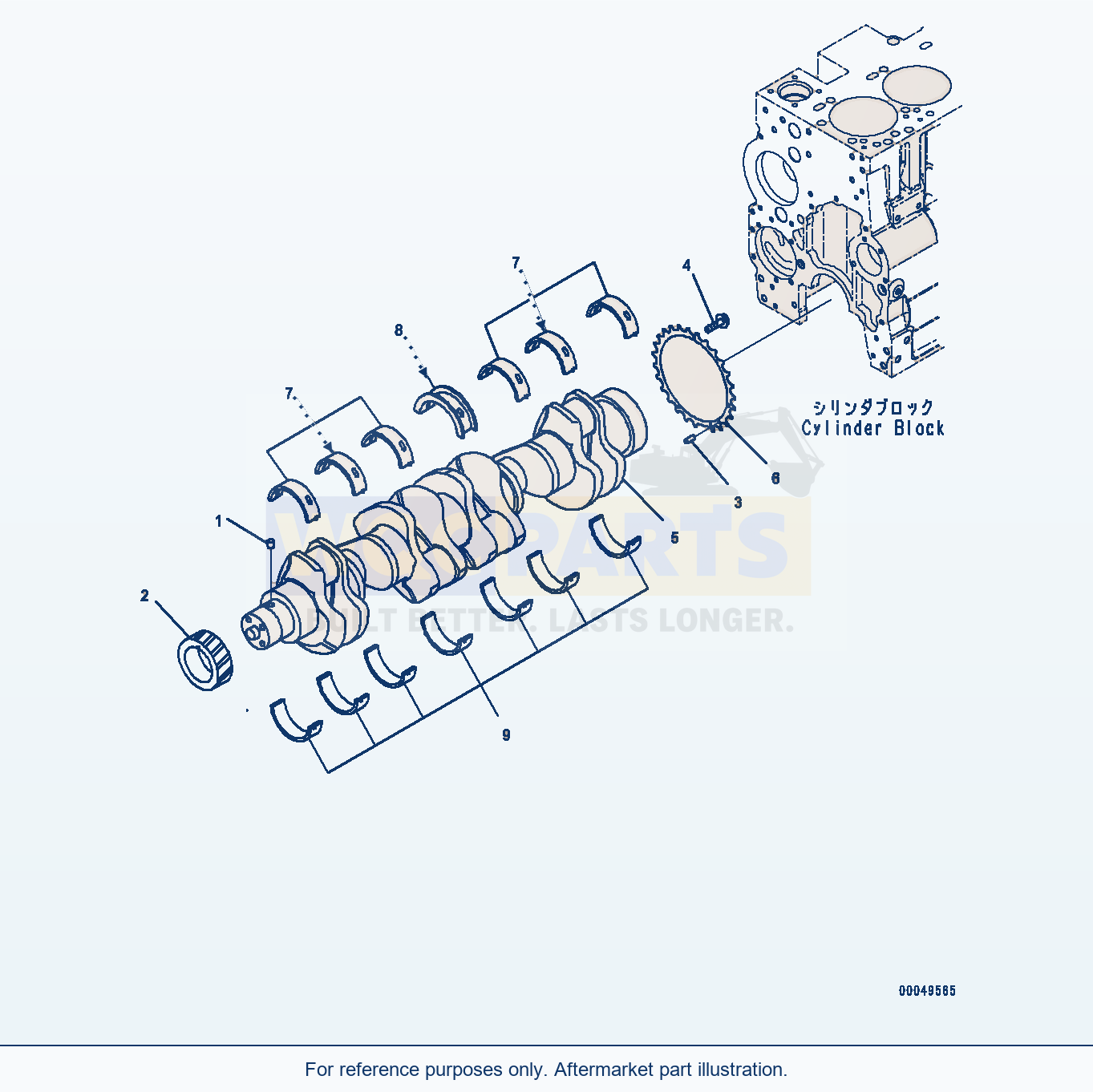 Komatsu PC300-8 Crankshaft (#26852077-) parts diagram