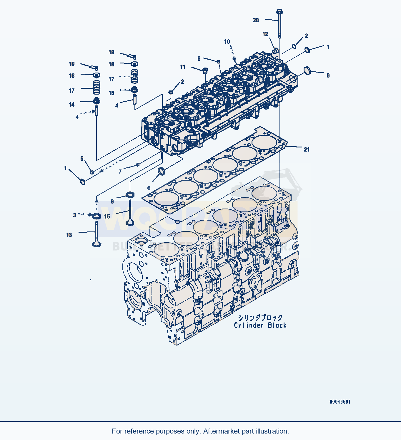 Komatsu PC300-8 Cylinder Head (#26852077-) parts diagram