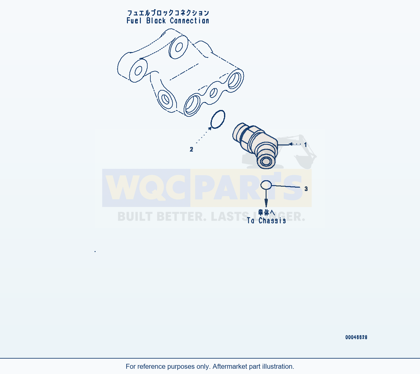 Komatsu PC300-8 Fuel Inlet Fitting (#26852077-) (Afi00-001001) parts diagram