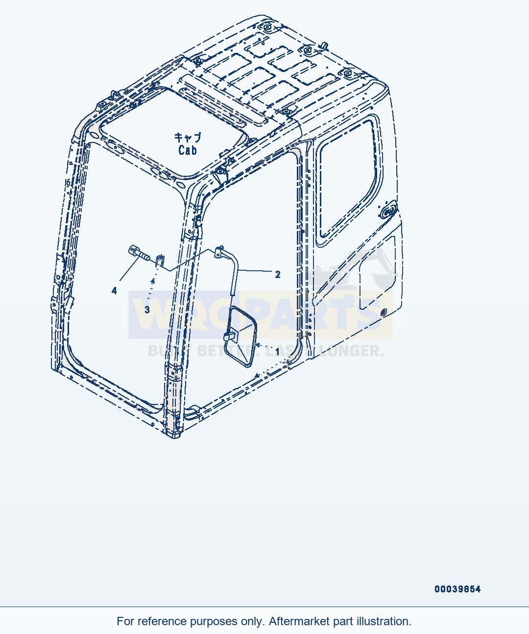 Komatsu PC300-8 Rear View Mirror, Lhs (#C50001-) parts diagram