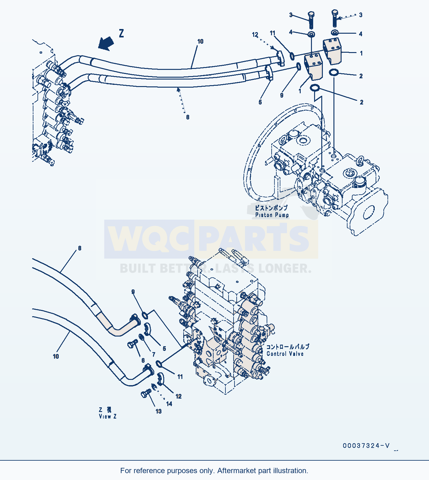 Komatsu PC300-8 Delivery Piping (#60001-62676) parts diagram
