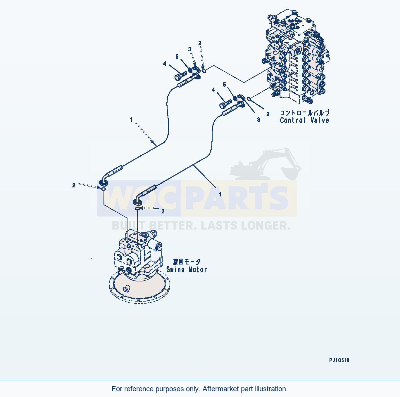 Komatsu PC300-8 Swing Piping (#60001-) parts diagram