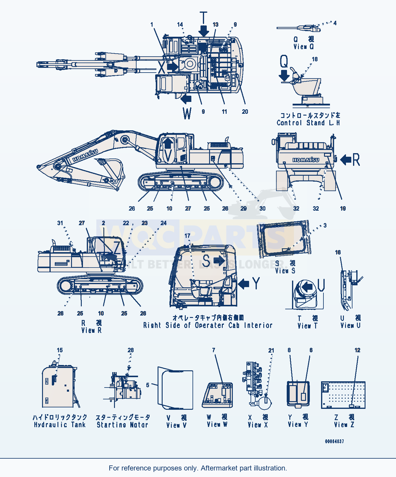 Komatsu PC300-8 Marks And Plates, Long Type (#C50001-) parts diagram