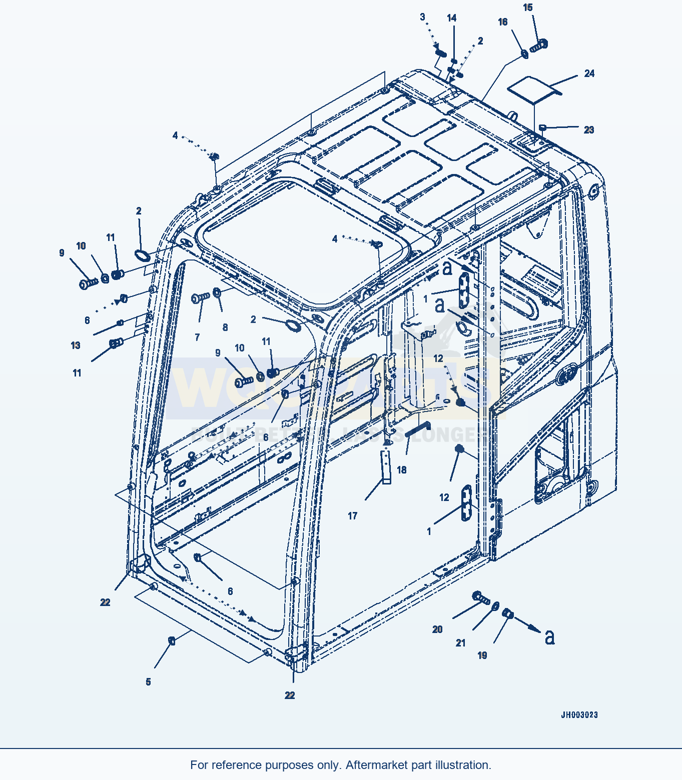 Komatsu PC300-8 Cab, EU Arrangement — Cab, Plug Bolt (#60001-) parts diagram