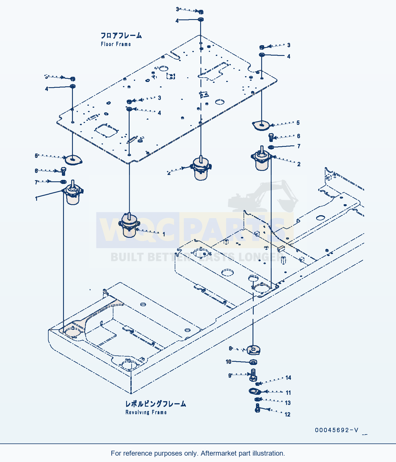 Komatsu PC300-8 Floor Mounting (#61397-) parts diagram