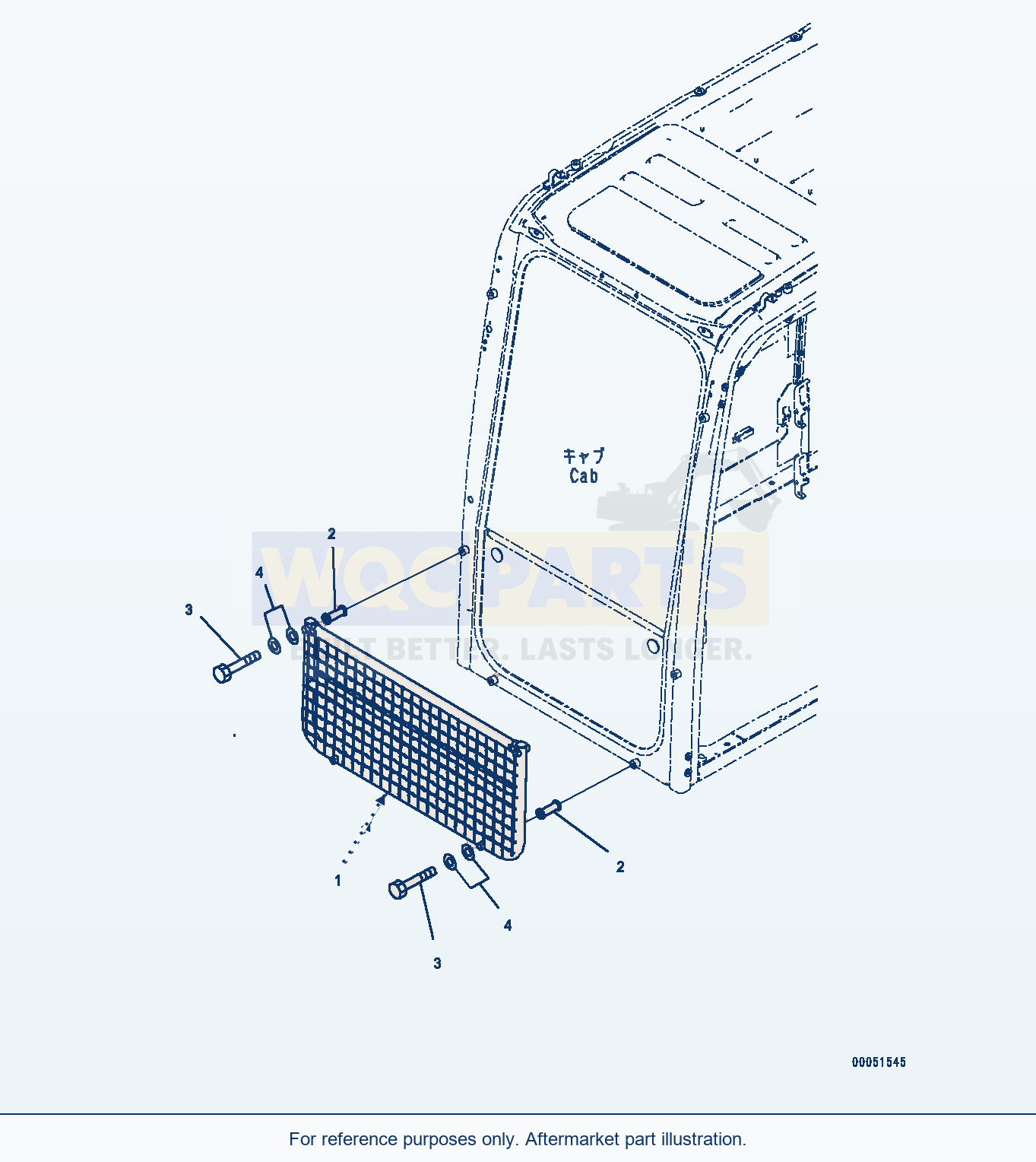 Komatsu PC300-8 Front Guard, Half Guard — Front Guard (#60001-) parts diagram