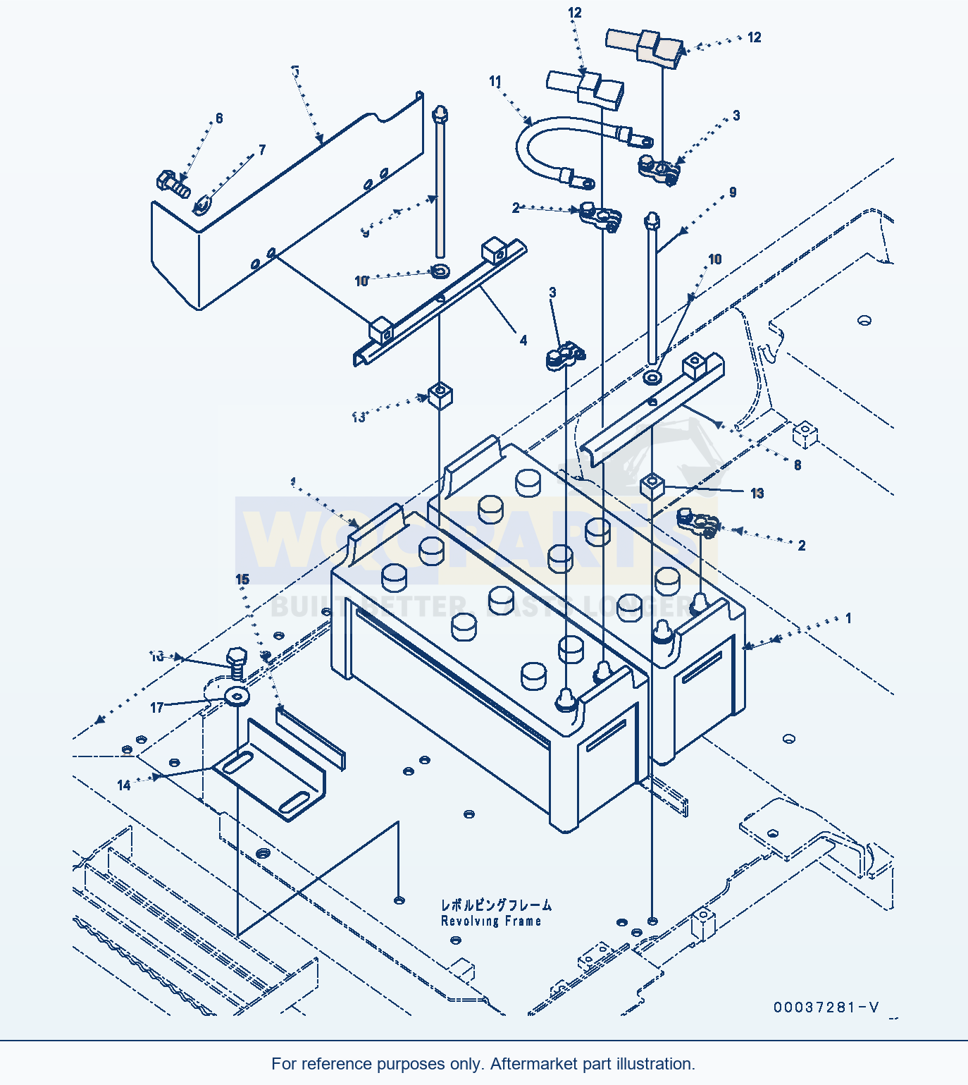 Komatsu PC300LC-8 Battery (#60001-) parts diagram