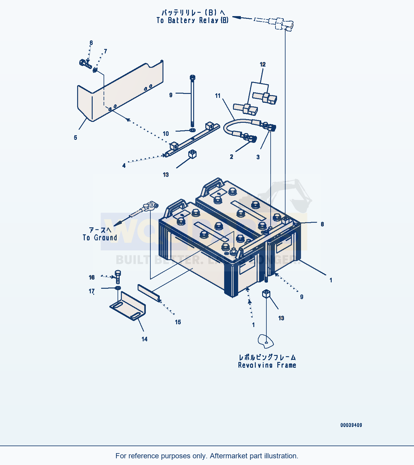 Komatsu PC300LC-8 Battery, Large Capacity — Battery (#60001-) parts diagram