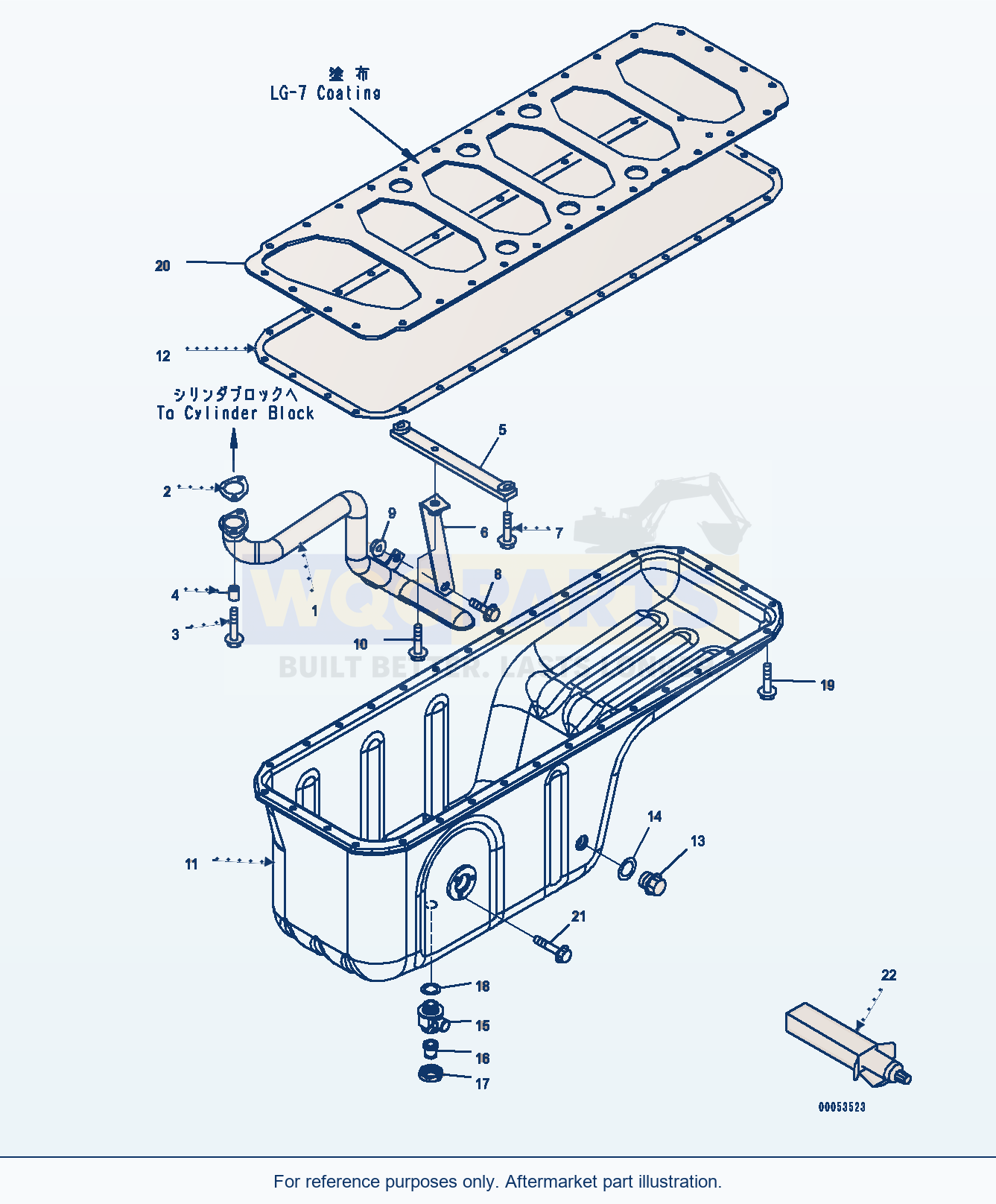 Komatsu PC300LC-8 Engine Oil Pan (#26852077-) parts diagram
