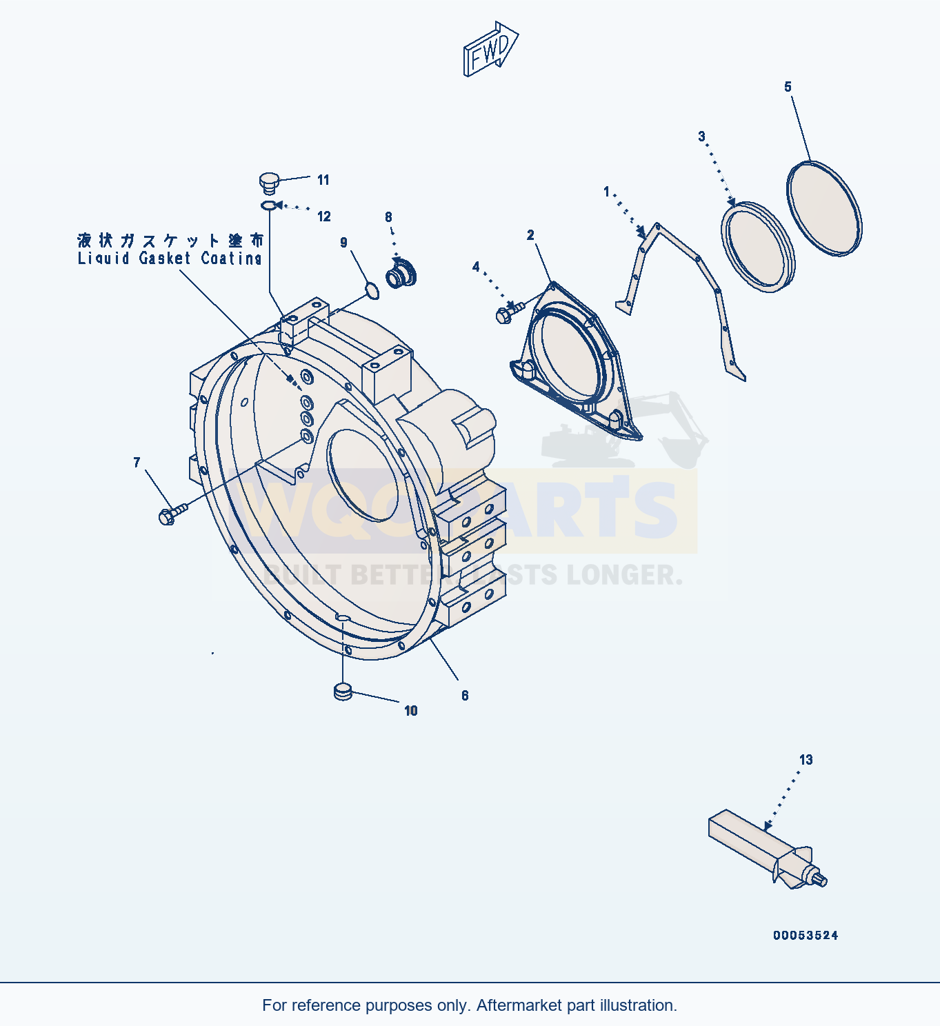 Komatsu PC300LC-8 Flywheel Housing (#26852077-) parts diagram