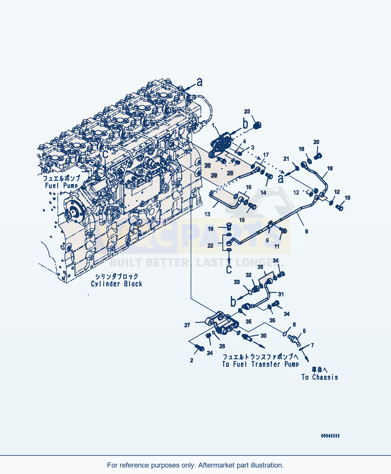 Komatsu PC300LC-8 Fuel Piping (#26852077-) (Aft00-001001) parts diagram