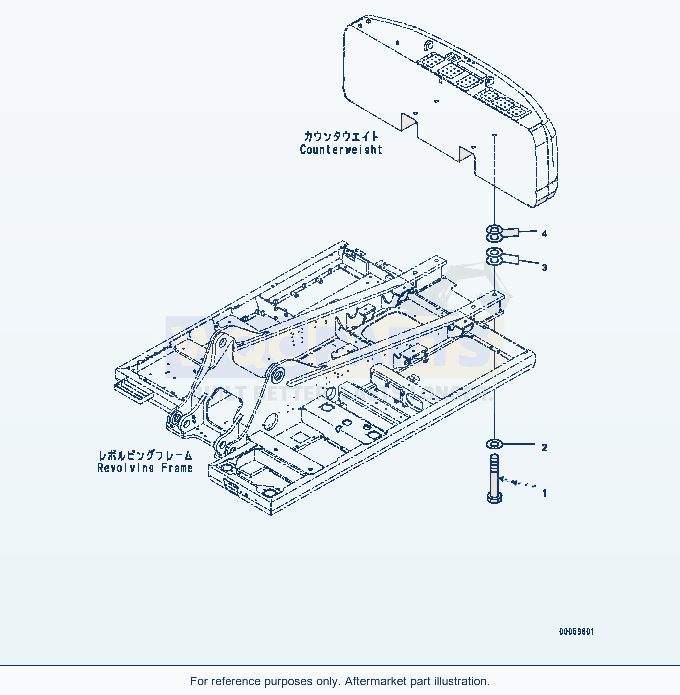 Komatsu PC300LC-8 Counterweight Mounting (#60001-) parts diagram