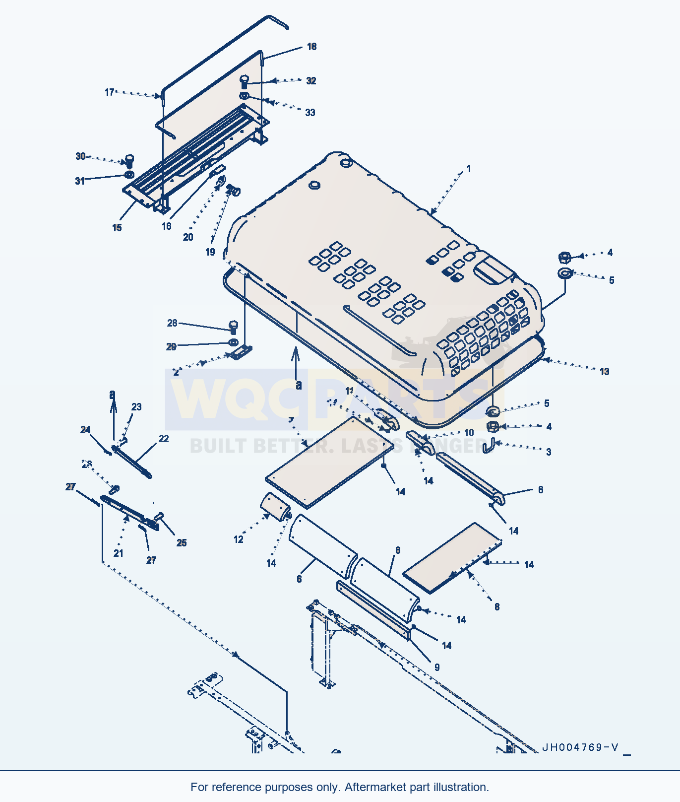 Komatsu PC300LC-8 Engine Hood, (#61757-) parts diagram