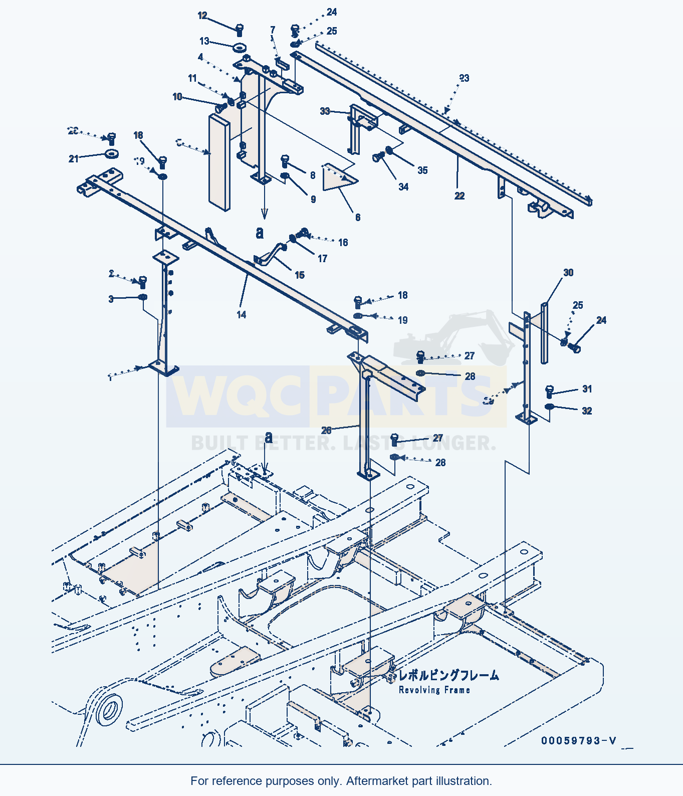 Komatsu PC300LC-8 Machine Cab Frame (#60001-) parts diagram