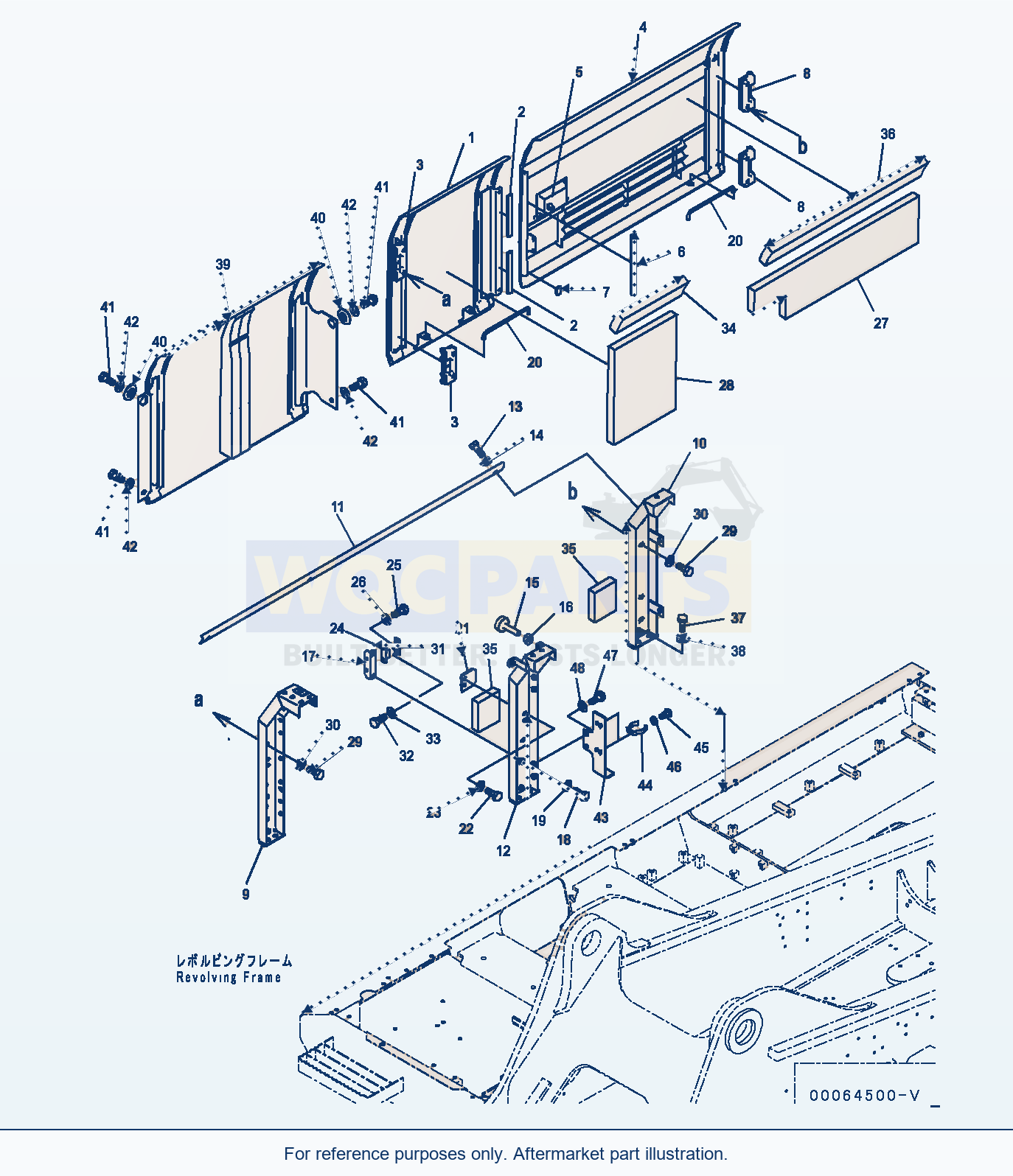 Komatsu PC300LC-8 Side Cover R.H. (#60001-) parts diagram