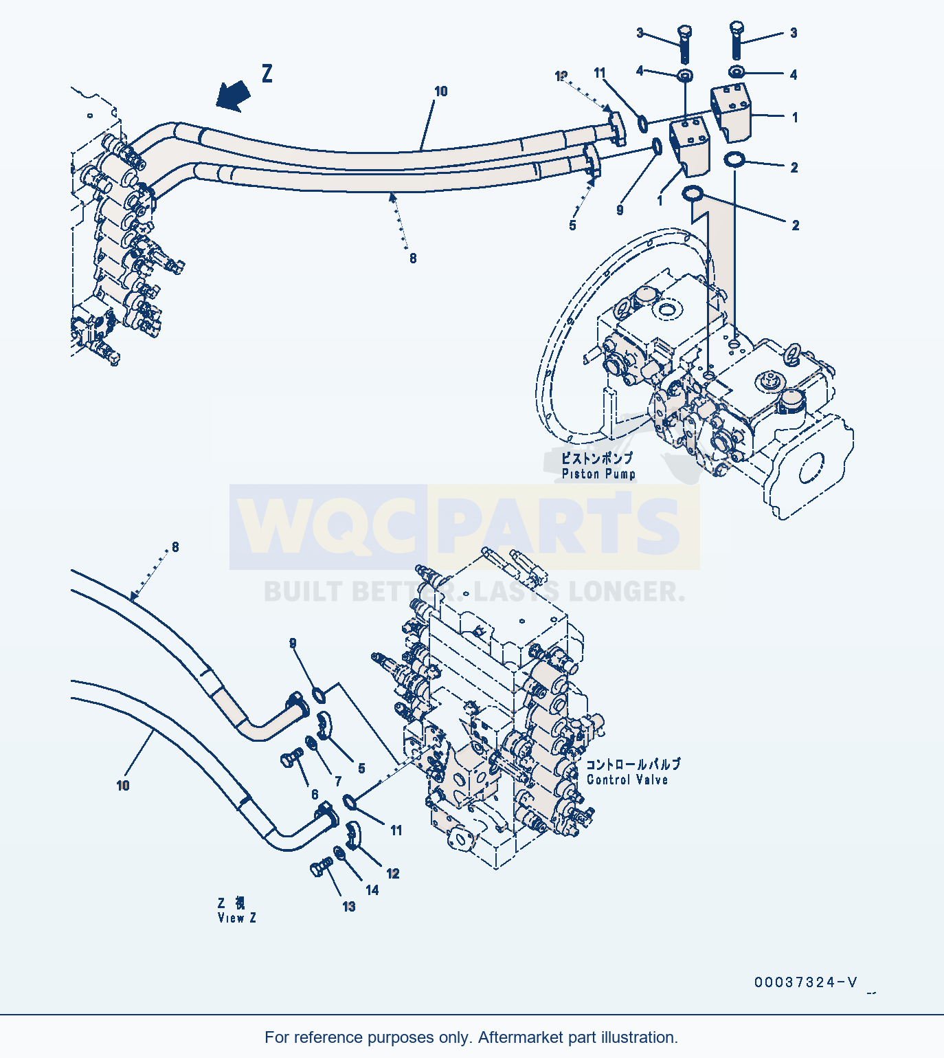 Komatsu PC300LC-8 Delivery Piping (#60001-62676) parts diagram
