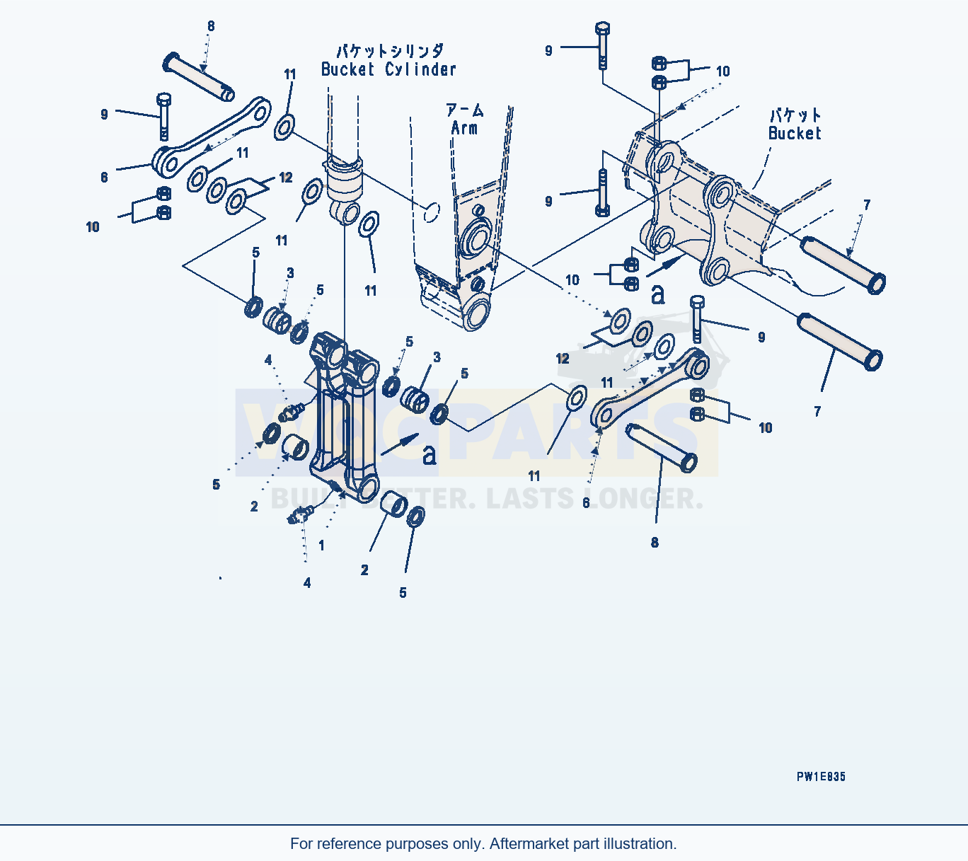 Komatsu PC300LC-8 Arm, 4000mm — Arm, Bucket Link (#60001-) parts diagram