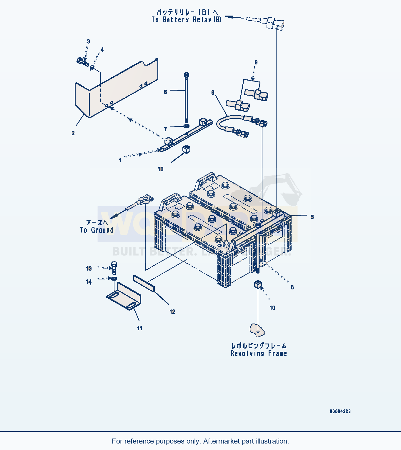 Komatsu PC350-8 Battery, Related Parts (#60001-) parts diagram