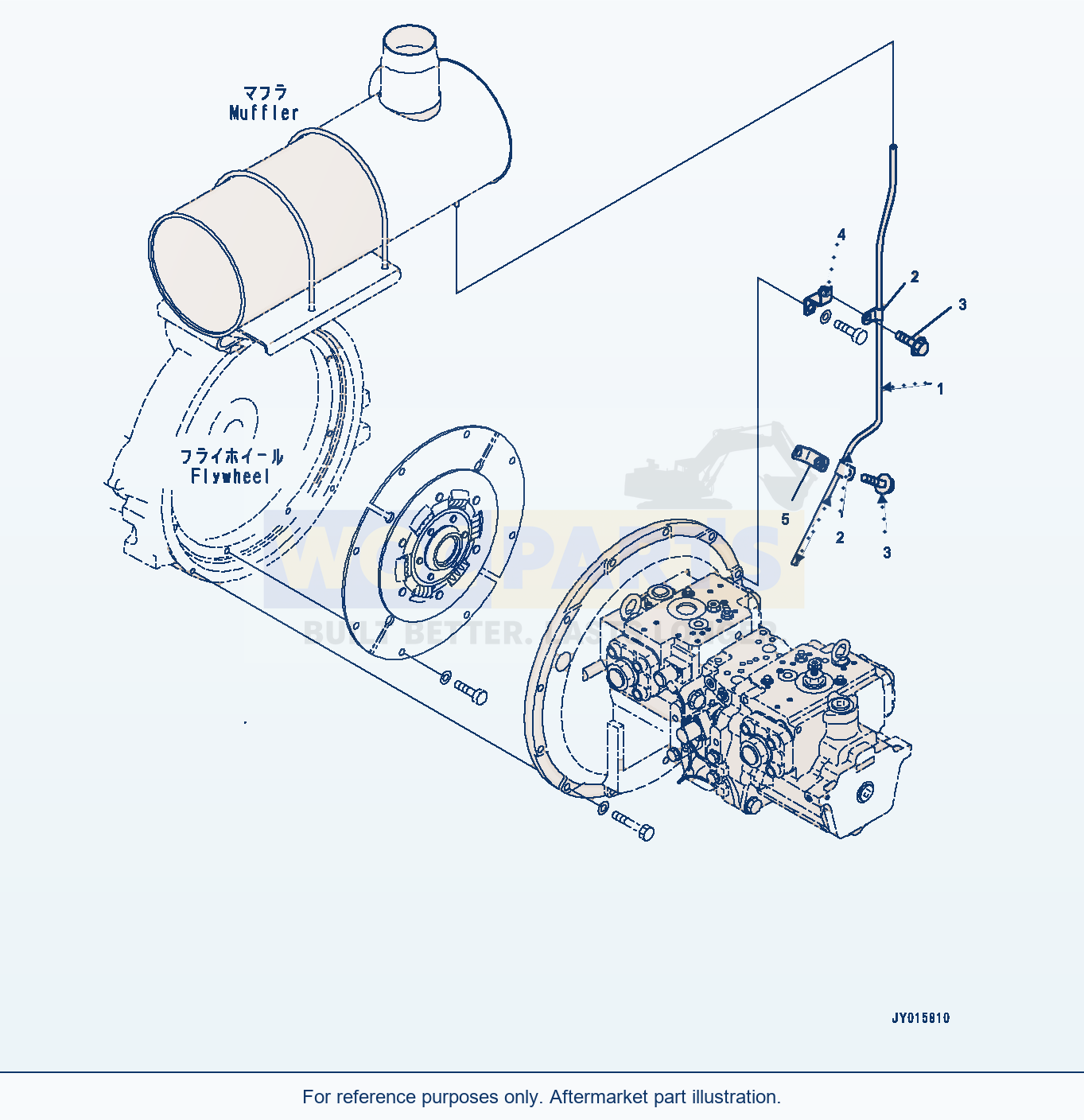 Komatsu PC350-8 Exhaust Muffler Drain (#26852077-26861327) parts diagram