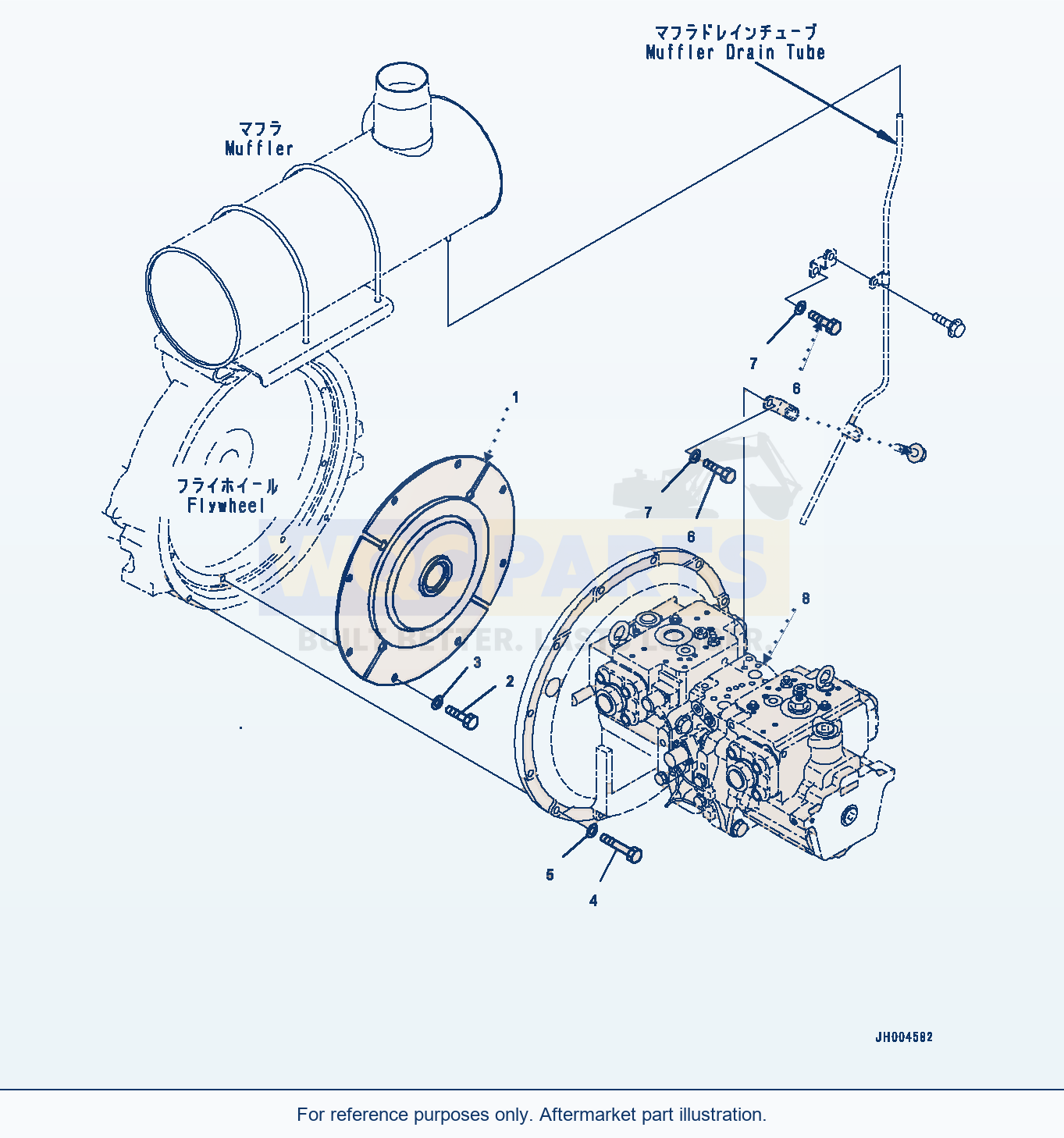 Komatsu PC350-8 Damper, (#61305-) parts diagram