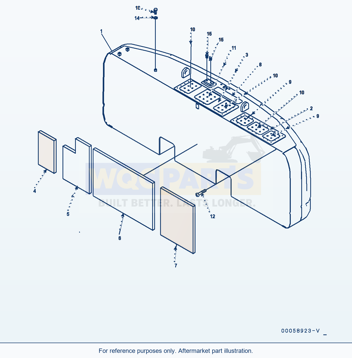 Komatsu PC350-8 Counterweight, 6372Kg — Counterweight (#60001-) parts diagram