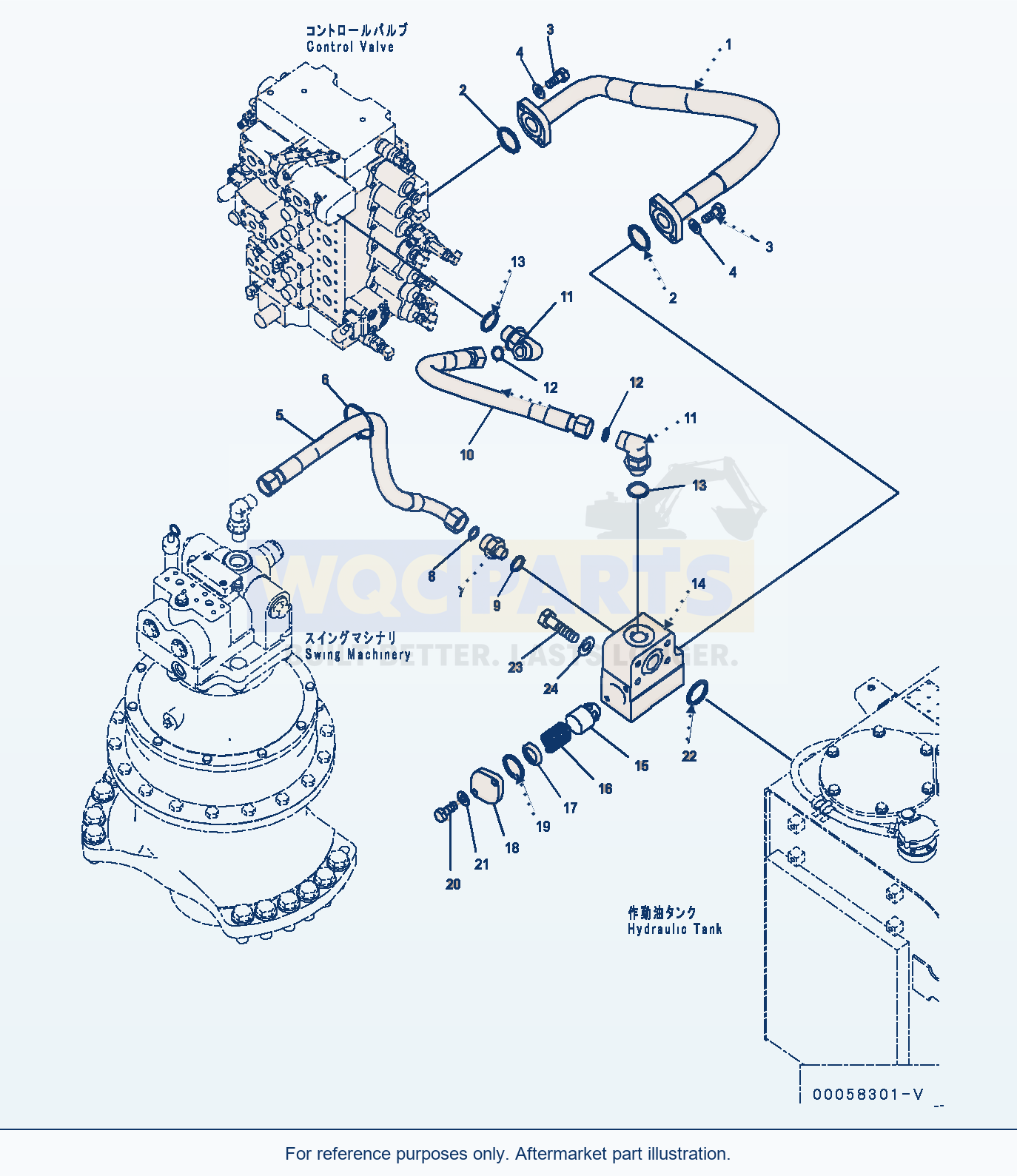 Komatsu PC350-8 Return Piping (#60001-) parts diagram