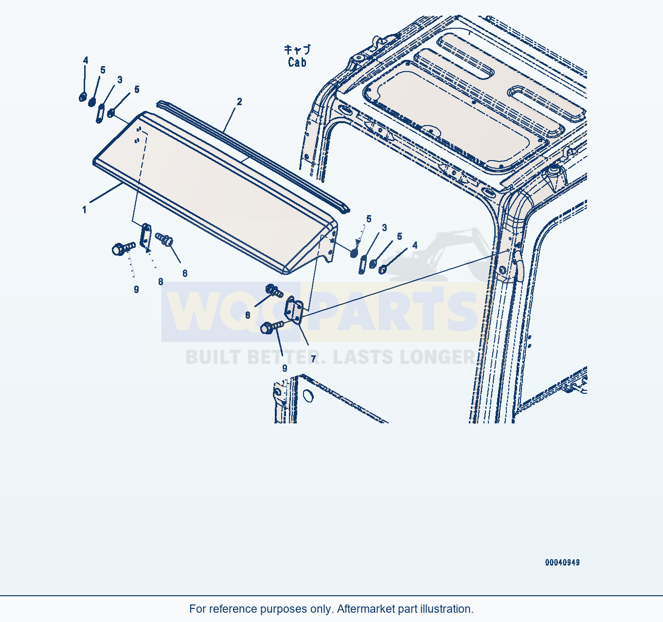 Komatsu PC350-8 Rain Visor (#60001-) parts diagram