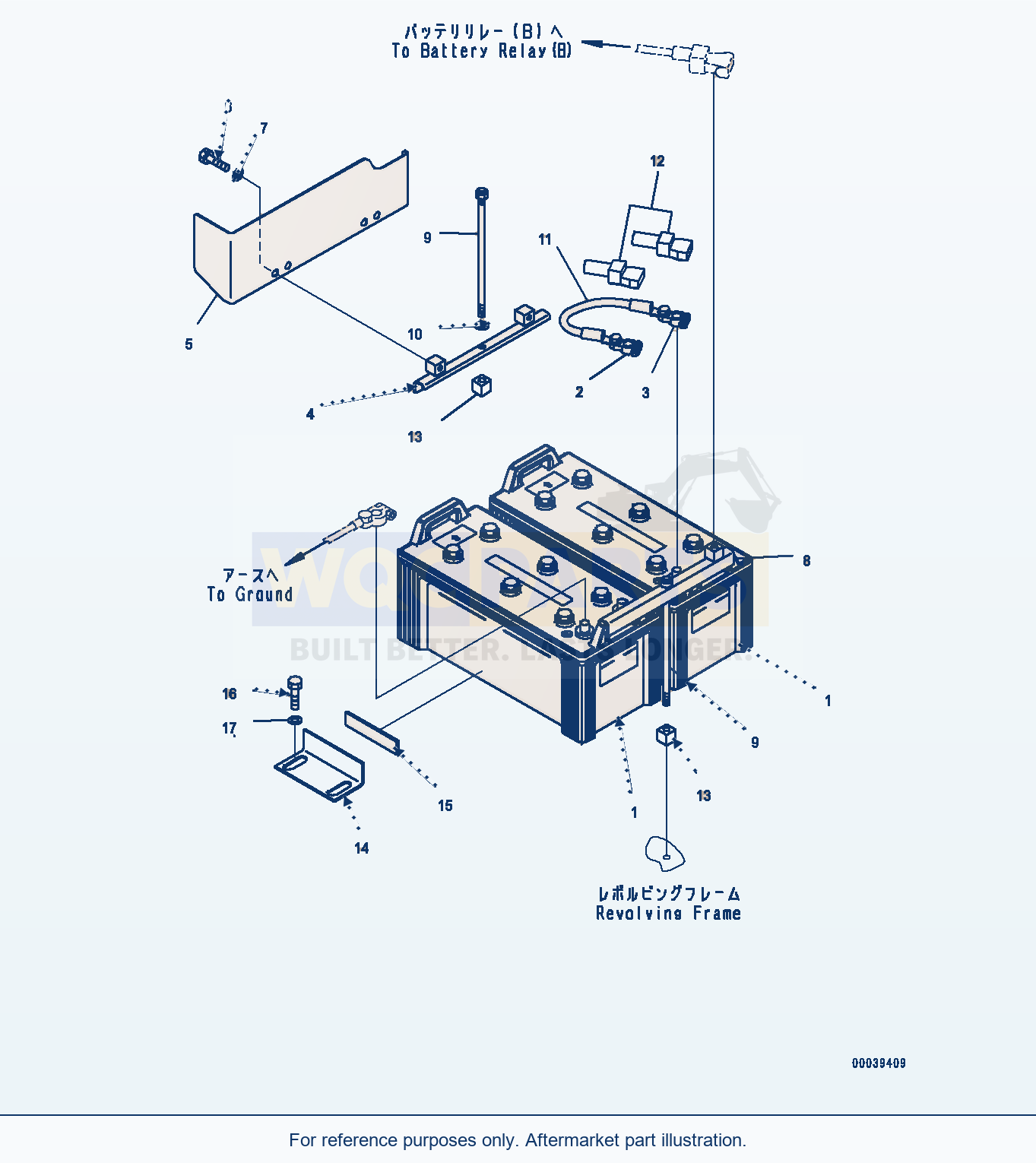 Komatsu PC350LC-8 Battery, Large Capacity — Battery (#60001-) parts diagram