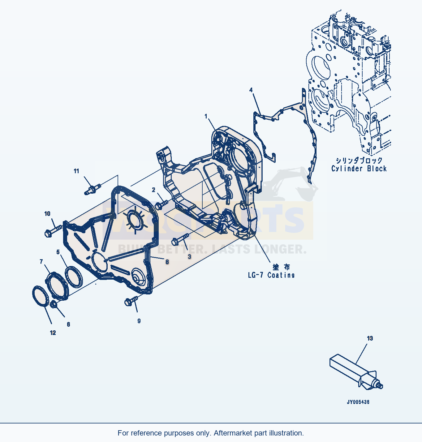 Komatsu PC350LC-8 Front Cover (#26852077-) parts diagram