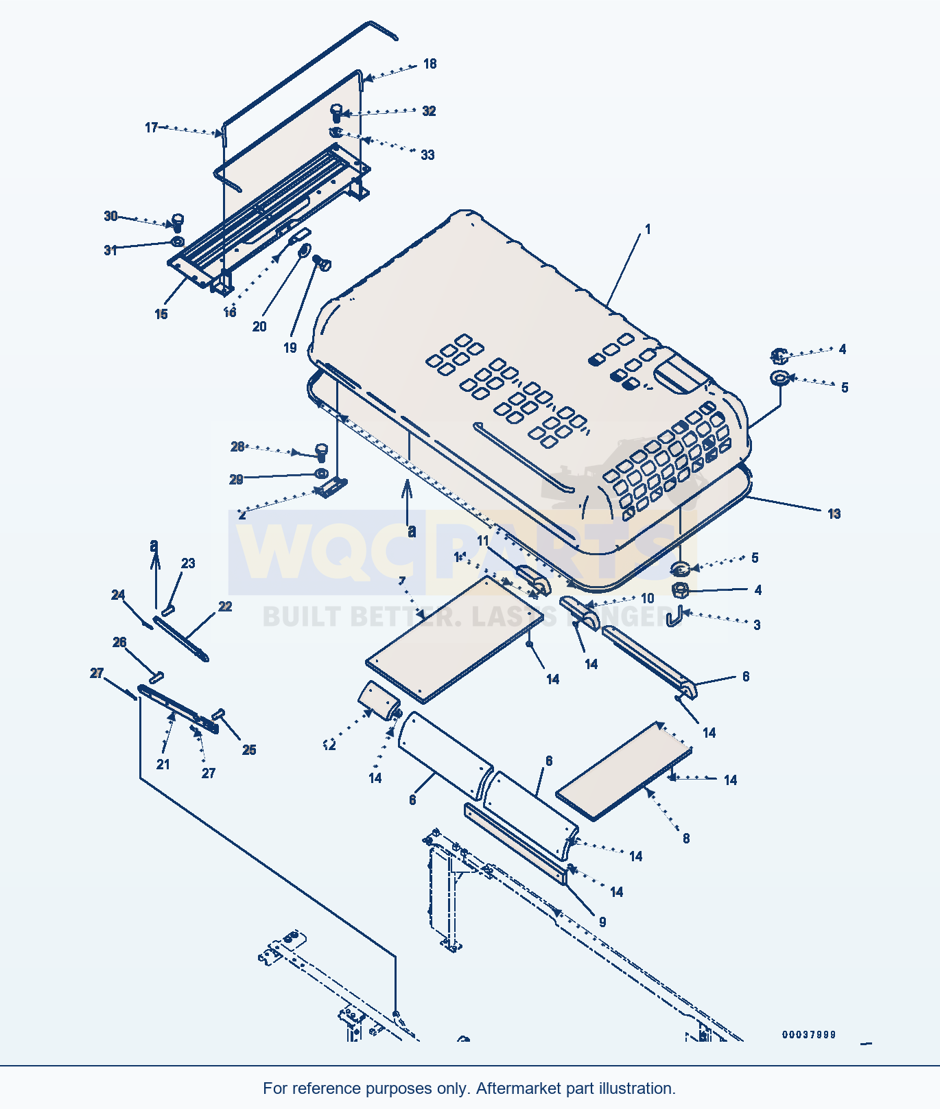 Komatsu PC350LC-8 Engine Hood, (#60001-61756) parts diagram