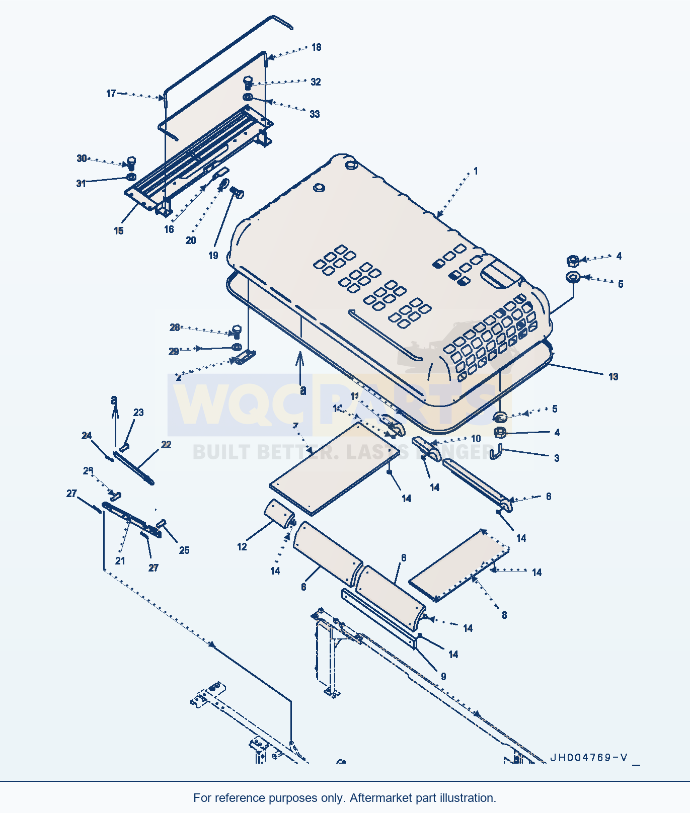 Komatsu PC350LC-8 Engine Hood, (#61757-) parts diagram