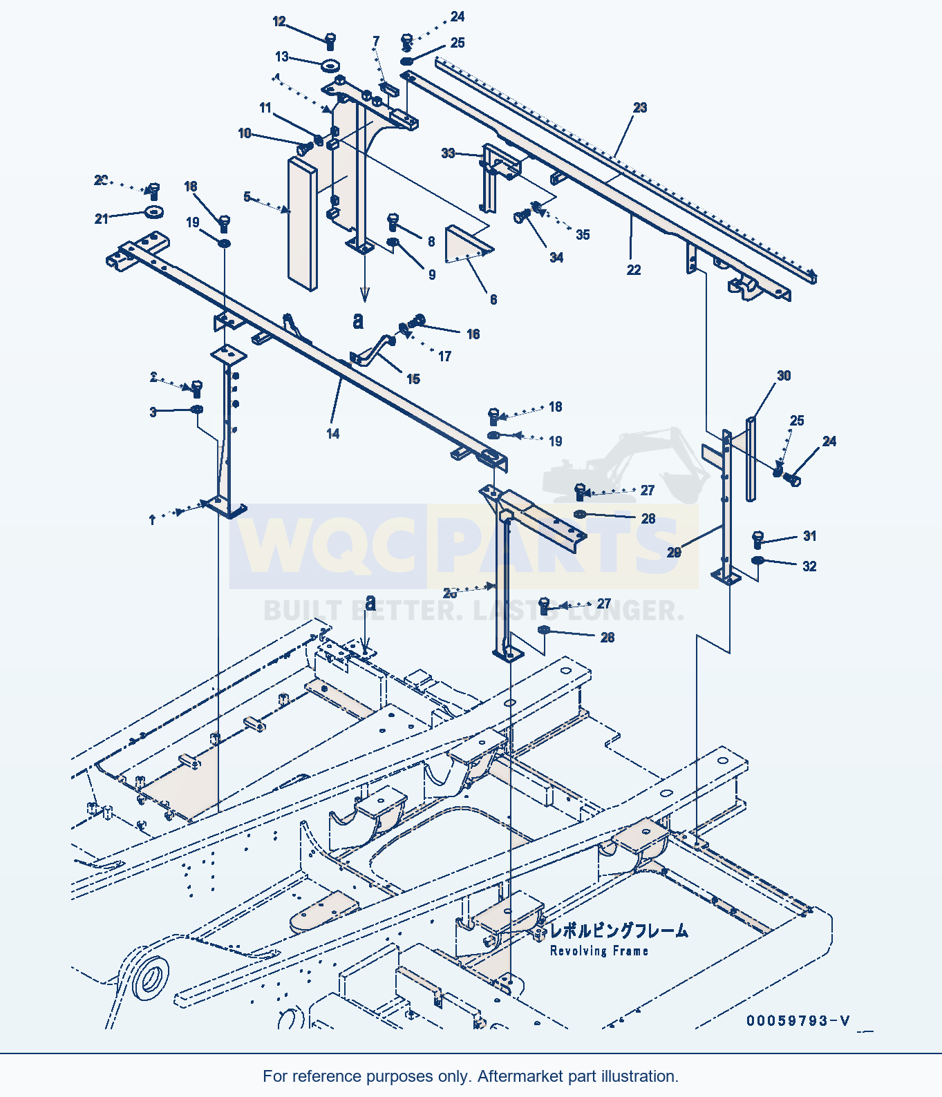 Komatsu PC350LC-8 Machine Cab Frame (#60001-) parts diagram