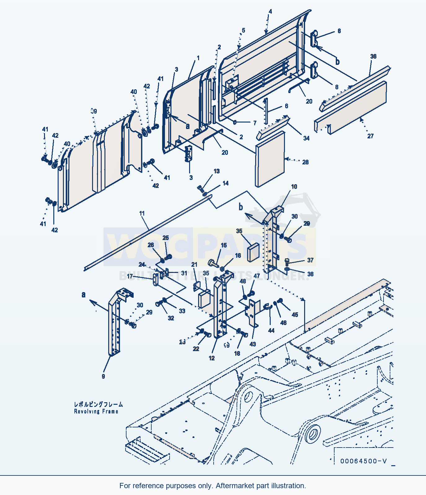 Komatsu PC350LC-8 Side Cover R.H. (#60001-) parts diagram
