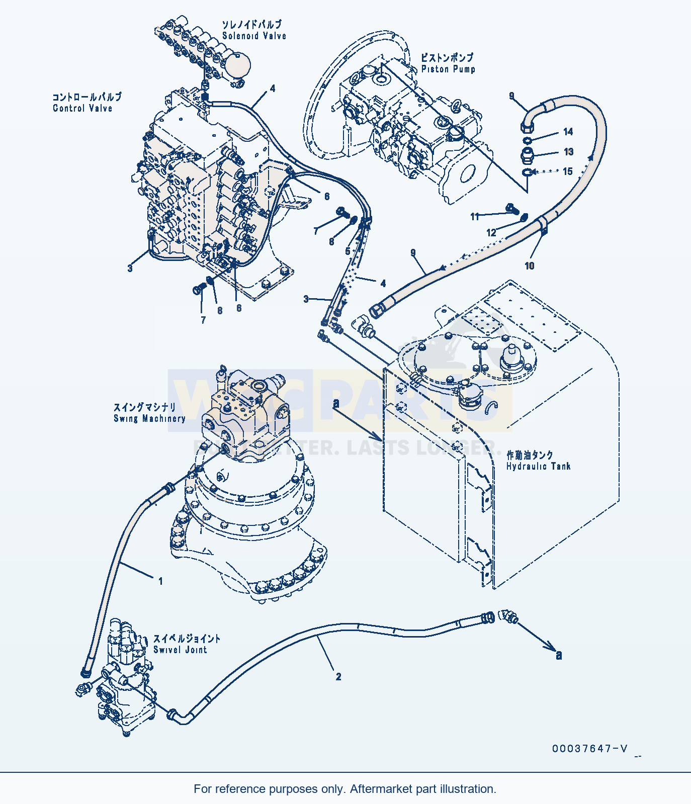 Komatsu PC350LC-8 Drain Piping (#60001-) parts diagram