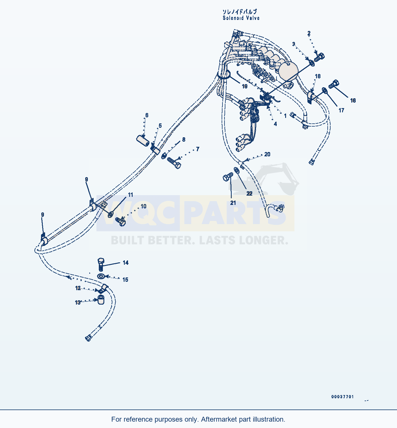 Komatsu PC350LC-8 Solenoid Valve Piping, Clamp (#60001-) parts diagram