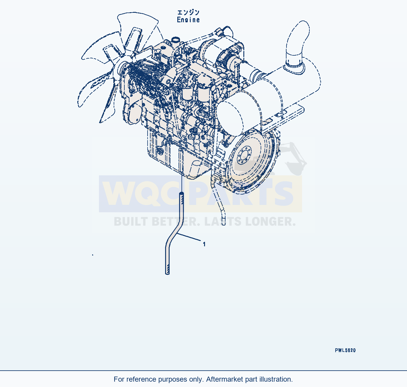 Komatsu PC350LC-8 Engine Drain Hose (#60001-) parts diagram