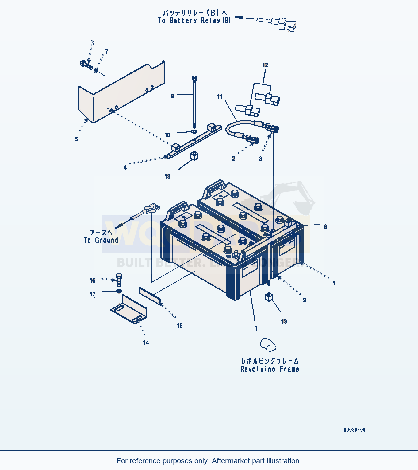 Komatsu PC400-8 Battery, Large Capacity — Battery (#70001-) parts diagram