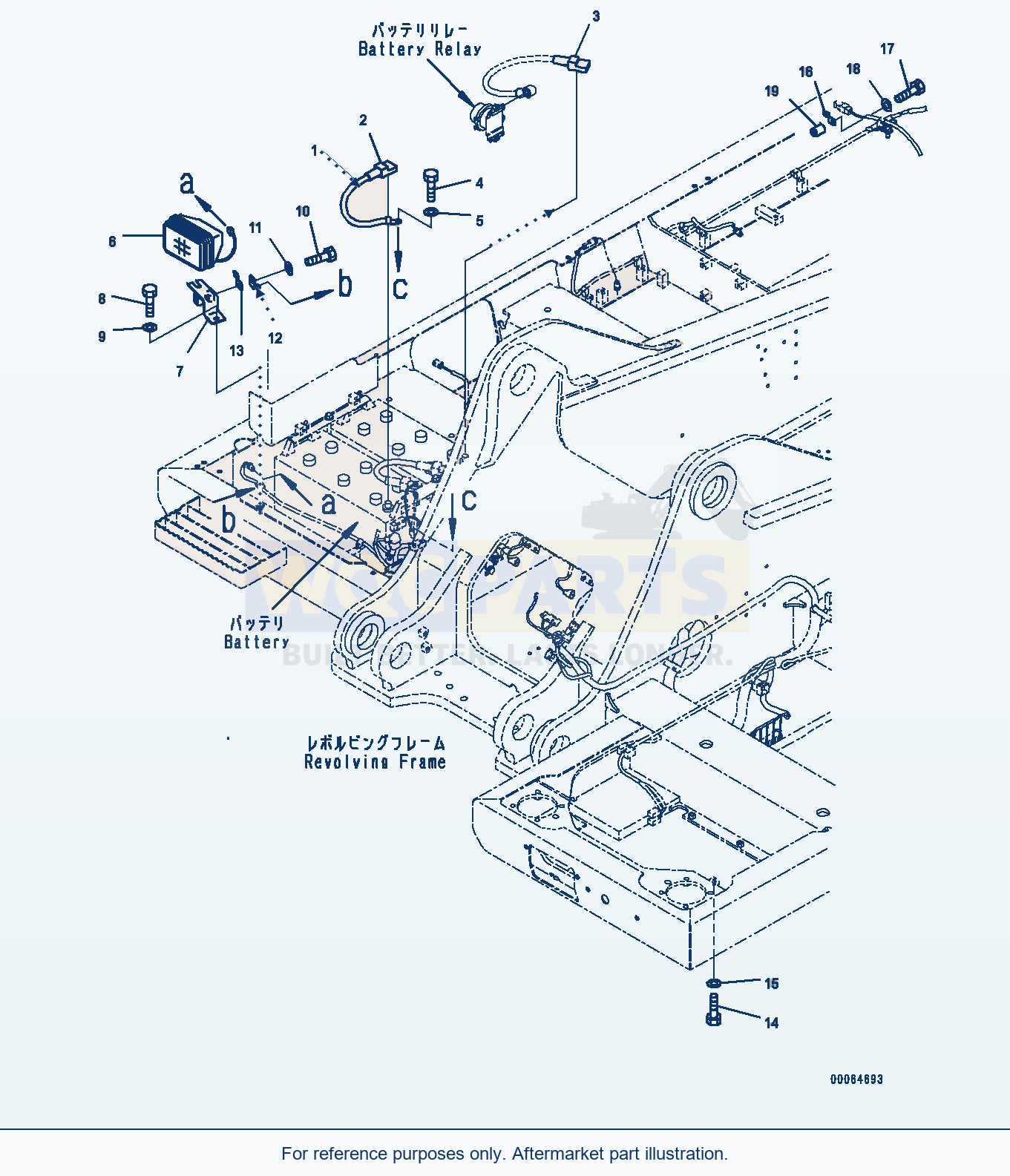Komatsu PC400-8 Electric Wiring Harness, Working Lamp (#70001-) parts diagram