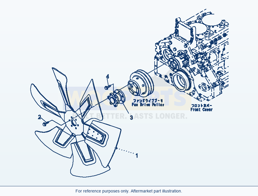 Komatsu PC400-8 Cooling Fan (#660001-) parts diagram