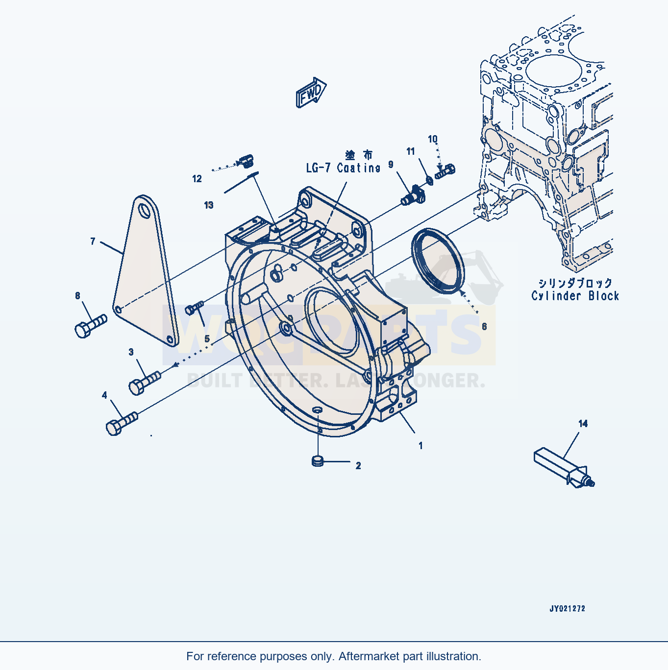 Komatsu PC400-8 Flywheel Housing, (#660922-) parts diagram