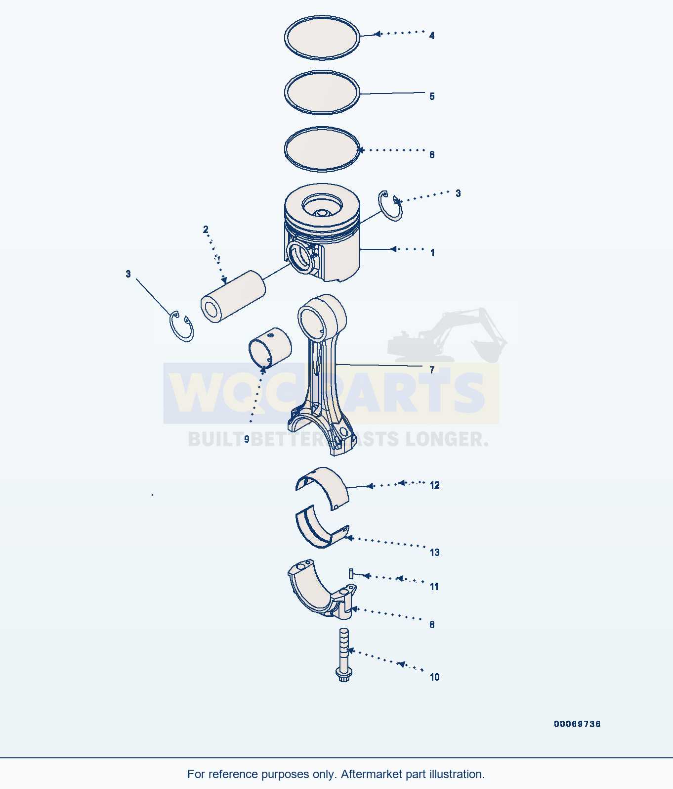 Komatsu PC400-8 Piston And Connecting Rod (#660001-) parts diagram